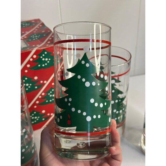 VTG Waechtersbach Christmas Tree Glasses Set of 4 - 6.5" Collins Made in Germany - Picture 4 of 7